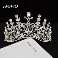 Серебряный Золотой Цвет Модный барокко Хрустальная тиара со стразами свадебная корона аксессуары для волос диадема Пышные свадебные украшения для волос
