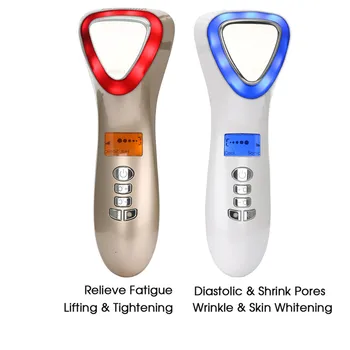 

New Hot Ultrasonic Vibrating Massager Cryotherapy LED Hot Cold Face Hammer Wrinkle Removal Spa Skin Tightening Machine