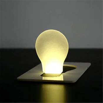 

Smuxi Mini Wallet For Pocket Credit Card Size Portable LED Night Light Lamp Bulbs Cute Paper Card Flashlight