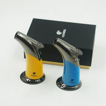 

NEW COHIBA Metal 2 Torch Jet Flame Cigar Desk Lighter With 3 Size Punch