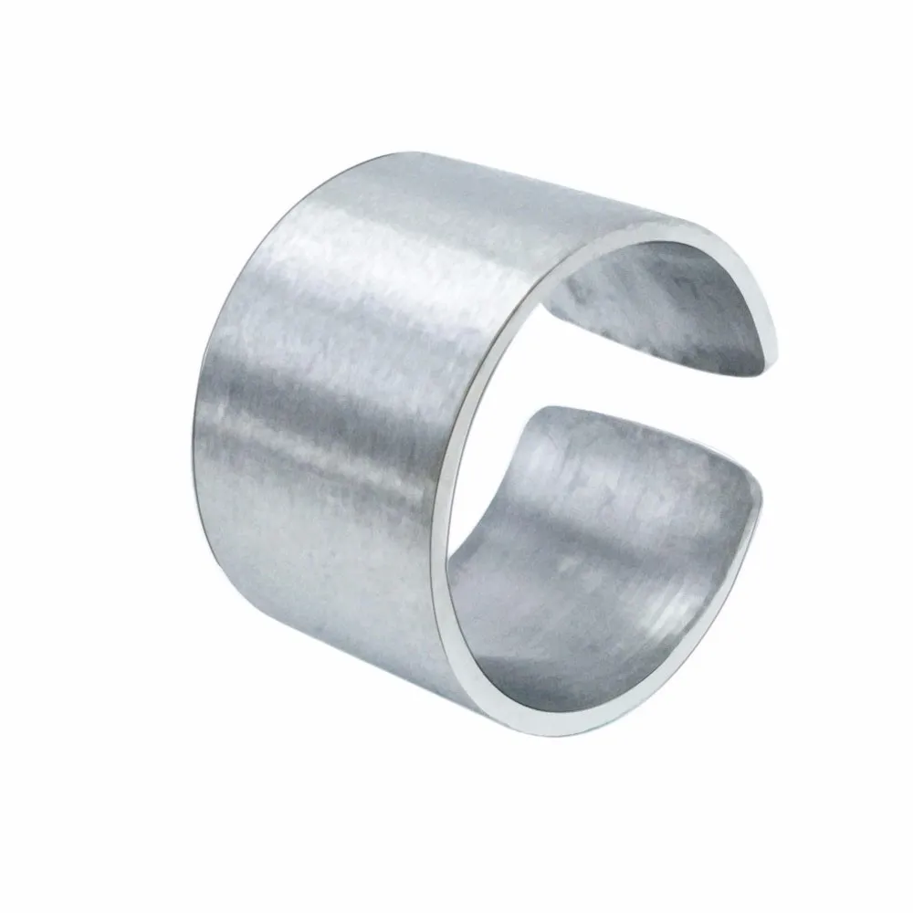 12mm Fashion Stainless Steel Flat Ring For Men Women Vintage Wide Rings Mat Silver 6.5 Girl's Ring 16052901 Punk Style Jewellery1