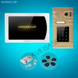 Homssecur 7 "AHD Hands-free видео и аудио Домашний домофон Электрический замок с ключами в комплекте BC071HD-G + BM717HD-S