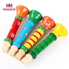 Разноцветный деревянный, детский рожок Hooter инструменты, труба музыкальные игрушки для детей музыкальная игрушка Cheering Stick
