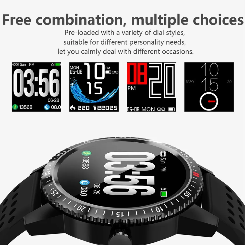 T1 Smartwatch IP67 Водонепроницаемый Носимых устройств монитор сердечного ритма Цвет Дисплей Смарт часы для Android IOS 30 дней в режиме ожидания