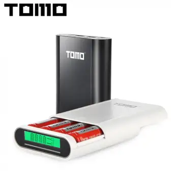 

TOMO T4 USB Li-ion Intelligent Battery Charger Portable LCD Smart DIY Mobile Phone Power Bank Case Fit for Apple Android Input