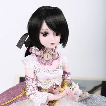 

Bybrana 1/3 1/4 long staight girl black hair BJD wigs for dolls free shipping