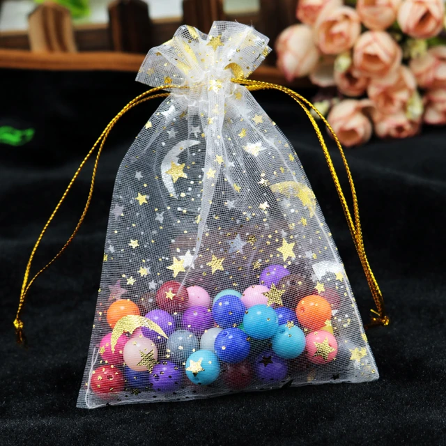 500 Pcs Organza Gift Bags Jewelry Bags Small Mesh Bags Drawstring Sachet  Bags Wedding Favor Bags Bracelet Bags for Packaging Sheer Bags Jewelry