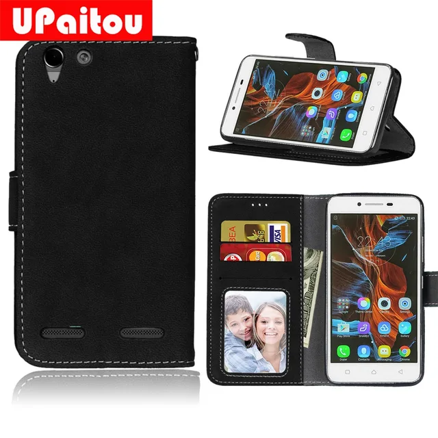 Best Offers UPaitou Frosted PU Leather Case For Lenovo Vibe K5/K5 Plus A6020 Wallet Case For Lenovo K5 A6020a40/Lemon 3 A6020a46 Flip Cover