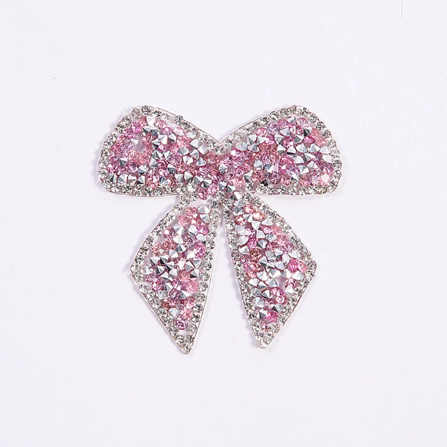 Rhinestone Iron-On Patches For Clothes Colorful Bow-Knot Sticker Tottenham Clothing Decoration Decal Patches For Jackets1 (4)