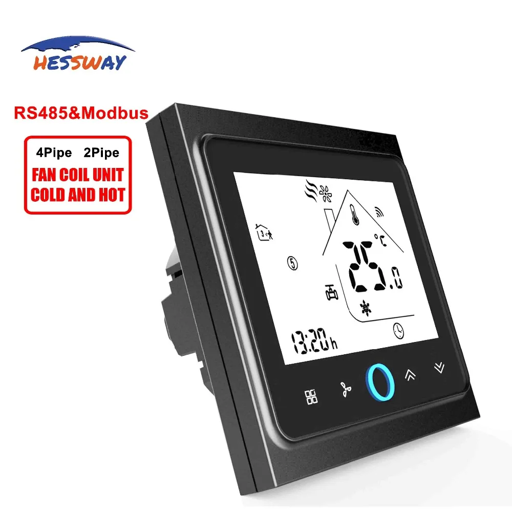 

HESSWAY 2PIPE cool heat Proportioneel 0-10V adjust Modbus&RS485 thermostat temperature control switch for Fan coil units