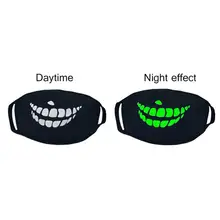 Модная светящаяся маска унисекс, противопылевая маска для рта, светится в темноте, хлопковая маска для лица на Хэллоуин, с рисунком зубов