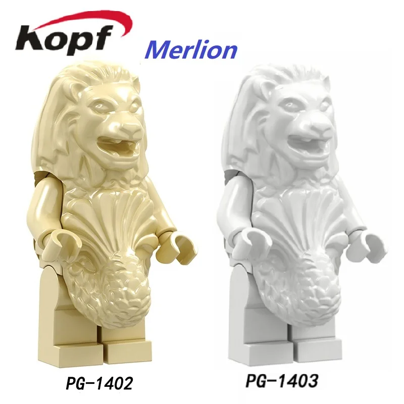 

Single Sale PG1402 Singapore Landmark Merlion Alien vs. Building Blocks Model Bric Building Blocks Children Toys PG1164
