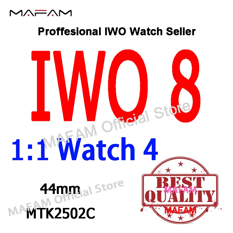 

MAFAM Bluetooth Smart Watch IWO 8 1:1 44mm SmartWatch Stainless Steel Shining Case for iOS Android Heart Rate ECG Pedometer +Box