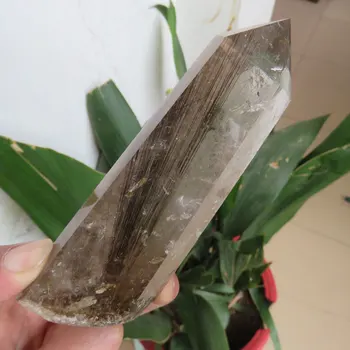 

New AAA 265g Natural Black Rutilated Quartz Crystal Hair Quartz Rutile Crystal Point Wand Mineral Stone Fengshui Reiki Healing