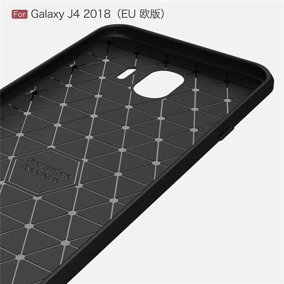 Для samsung Galaxy J4 Чехол Силиконовый Тяжелая противоударный ТПУ углеродного волокна Мягкий силиконовый чехол для samsung Galaxy J4 крышка