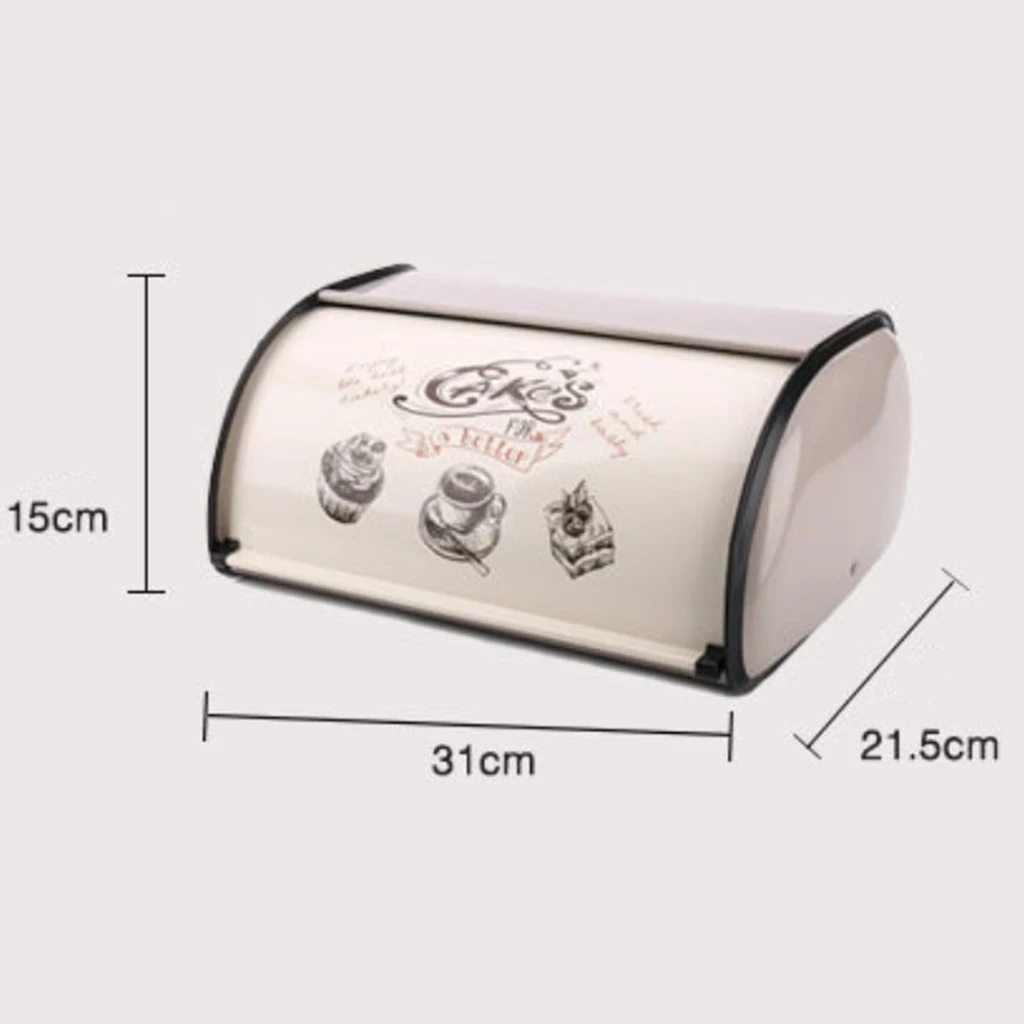 GRAY Bread Box for Kitchen Counter Bread Bin Storage Container For Loaves, Pastries, and More, Roll up Lid Design
