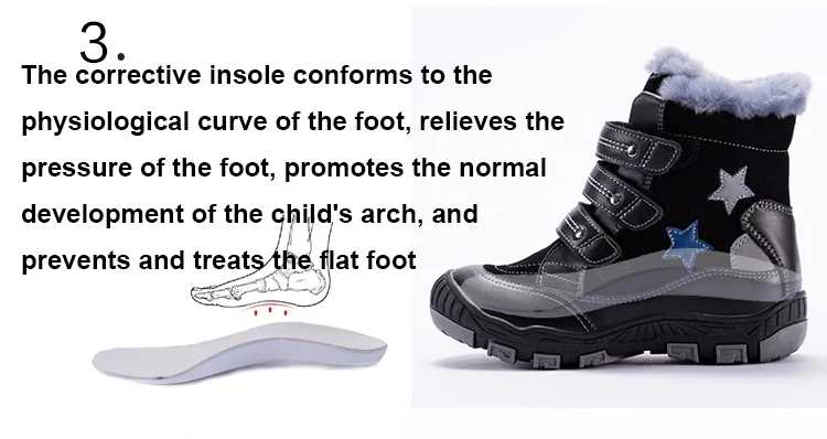 Botas de Inverno Sapatos de Correção Princepard Inverno Crianças Sapatos Ortopédicos Meninas Meninos 100% Pele Preto Couro Genuíno 22-36 12 Mamãe e Bebê