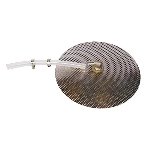 

Stainless Steel False Bottom 3/8" barb fitting,1/2" lock nuts and 15" beer hose, Homebrew Pot - Converts Into a Mash Tun