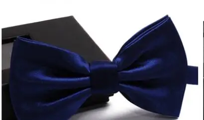 Новое поступление шелк многоцветный с подарочной коробкой 24 цвета мужской галстук-бабочка модные свадебные платья аксессуары - Цвет: GMJ14 solid dark blu