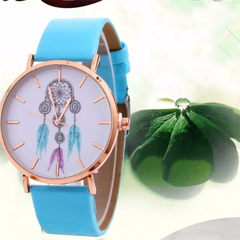 Relojes para mujer, женские повседневные часы, модные, Ловец снов, кварцевые часы с кожаным ремешком, женские часы, нарядные часы# D