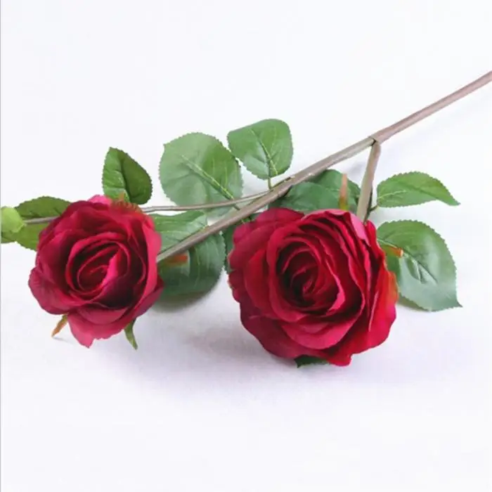 Горячий искусственный цветок поддельные розы букет ДОМА вечерние праздничное свадебное украшение LSK99