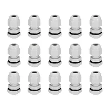 Uxcell белый 15 шт PG7 кабельный сальник для герметизации провода с Пластик Водонепроницаемость совместный разъем для 3 мм-6,5 мм Dia. Кабель провода Регулируемый