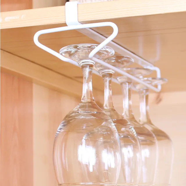 Under Cabinet Hanging Wine Cup Goblet Metal Gl Holder Rack Under Cabinet Hanging Wine Cup Goblet Metal Gl Holder Rack Storage Organizer Champagne Racks Bar 3