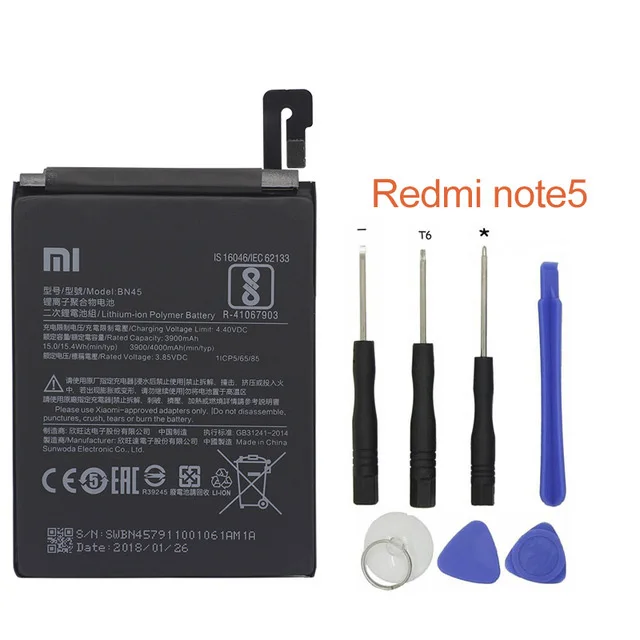 Xiao mi BN45 телефон батарея для Xiaomi note2 красный Примечание 5 Note5 оригинальный батареи
