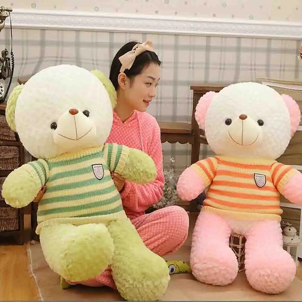 

Teddy bear sweater bear dressing stripe big hug the bear doll plush toy