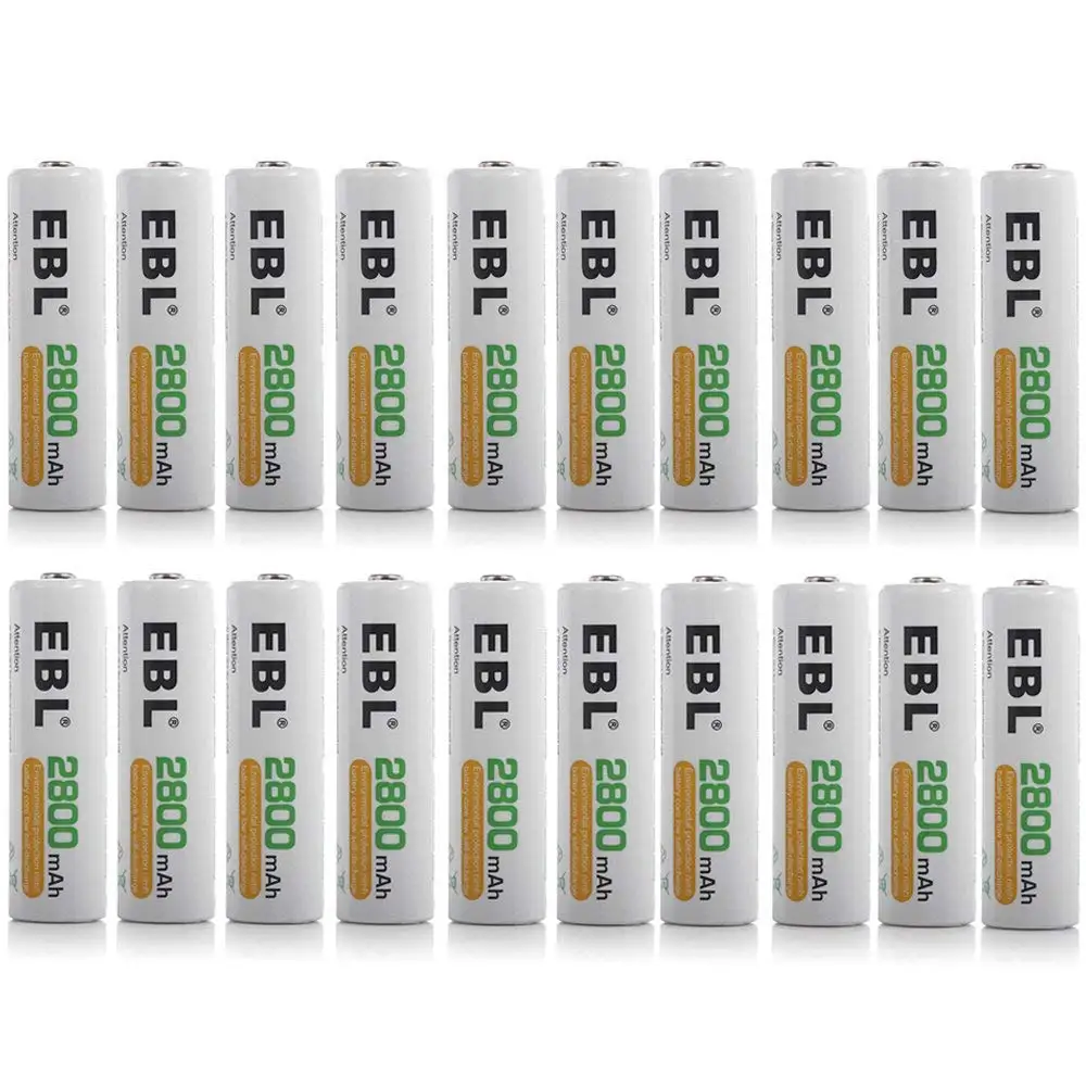 EBL AA батареи 2800mAh ni-mh перезаряжаемые 20 отсчетов | Электроника