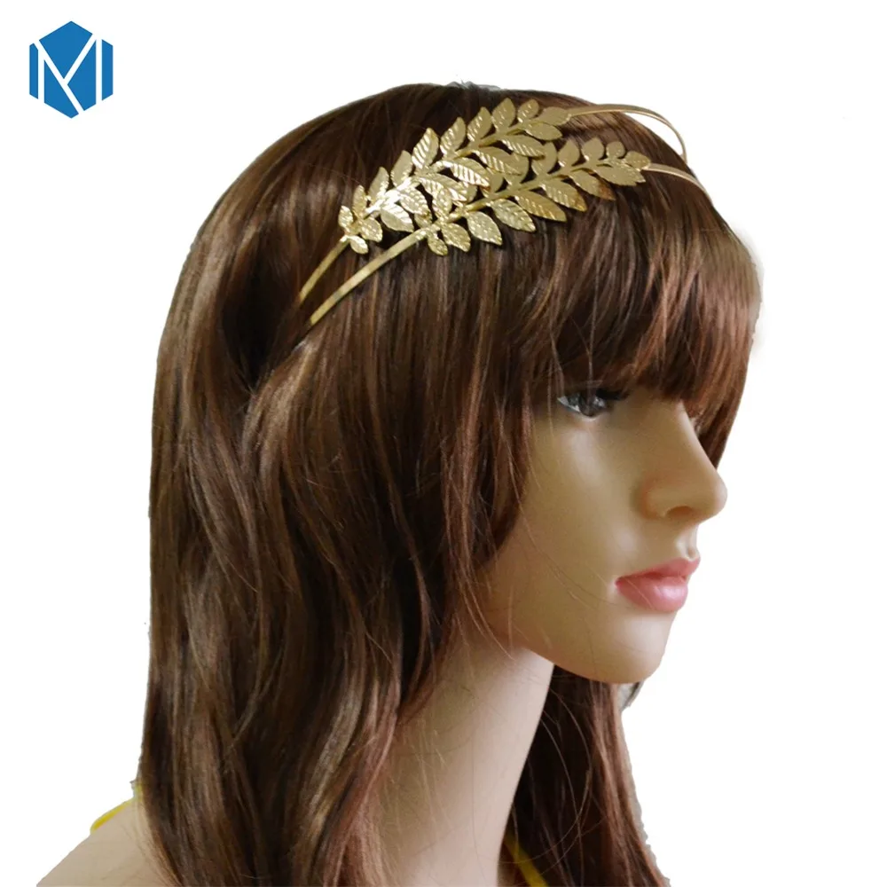 Женская позолоченная повязка на голову с металлическим листом и бабочкой, свадебные аксессуары для волос, тиара, элегантный обруч для волос с серебряными листьями