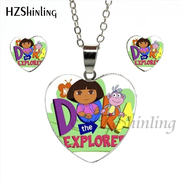 aliexpress com buy hes 038 wholesale dora heart necklace lovely girl aliexpress com buy hes 038 wholesale dora heart necklace lovely girl