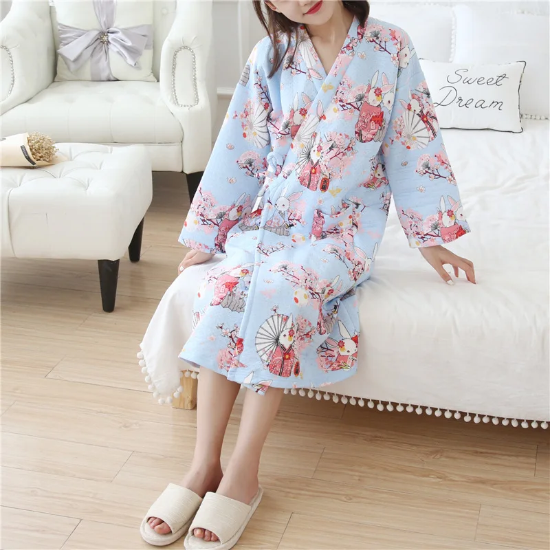 light blue kimono robe woman (7)
