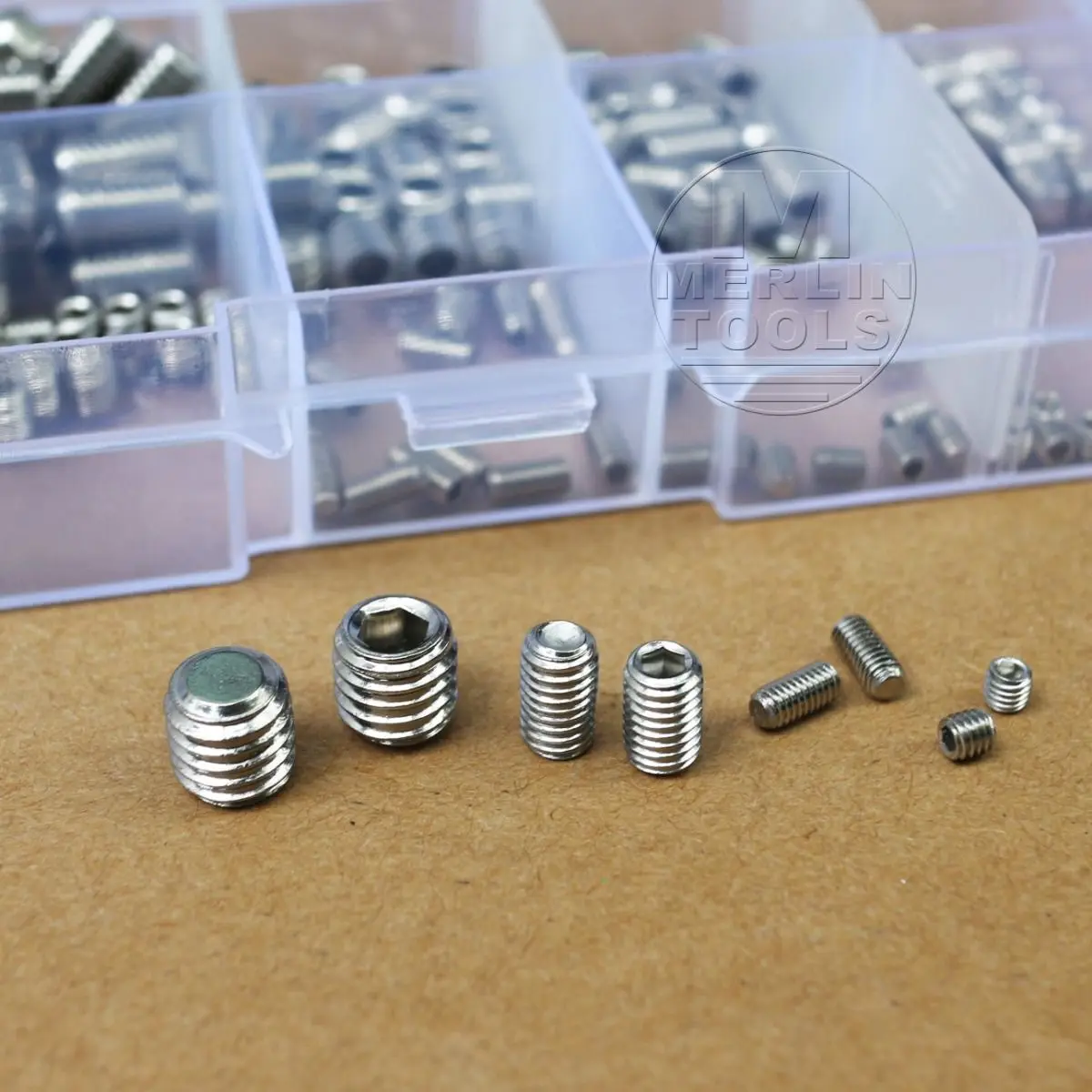 200pcs 304 Stainless Steel M3 M8 Hex Socket Set Grub Screw Assortment