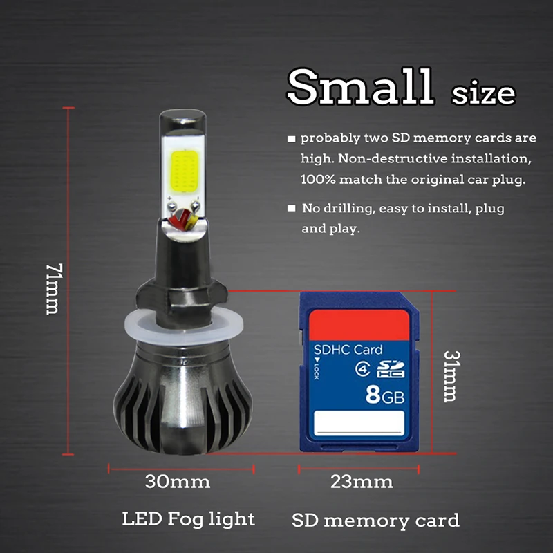 2 шт. H11 Led H7 H1 H3 H8 9005 HB3 9006 HB4 противотуманные лампы H27 880 881 Двухцветная светодиодная