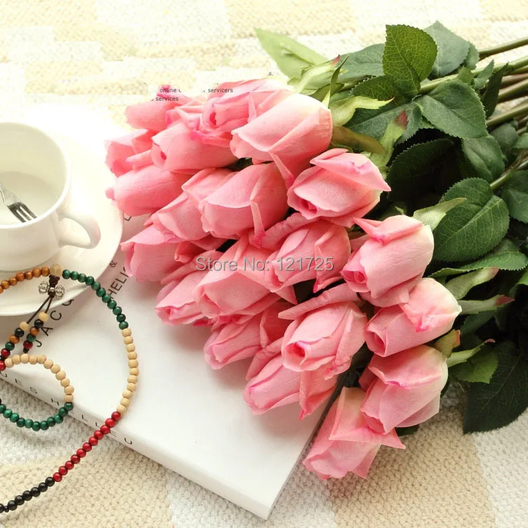 Livraison Gratuite Fleurs Artificielles Roses Fraiches Vrai Toucher Fleurs Roses Decorations Pour La Maison Pour La Fete De Mariage Ou D Anniversaire 11 Pcs Lot Aliexpress