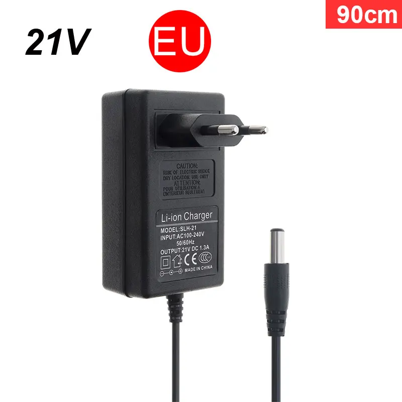 TORO EU Charger 110cm 12.6V Power Adapter Charger with EU Plug and US Plug for Lithium Electric Drill / Electric Screwdriver