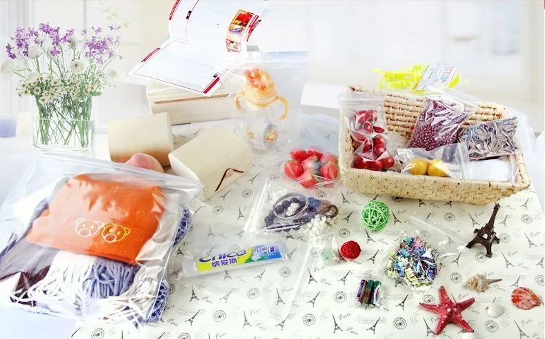 100Pcs Mini Plastic Ziplock Bags Jewelry Zipper Zip Lock PE Food Packaging Thick Clear Dustproof Storage