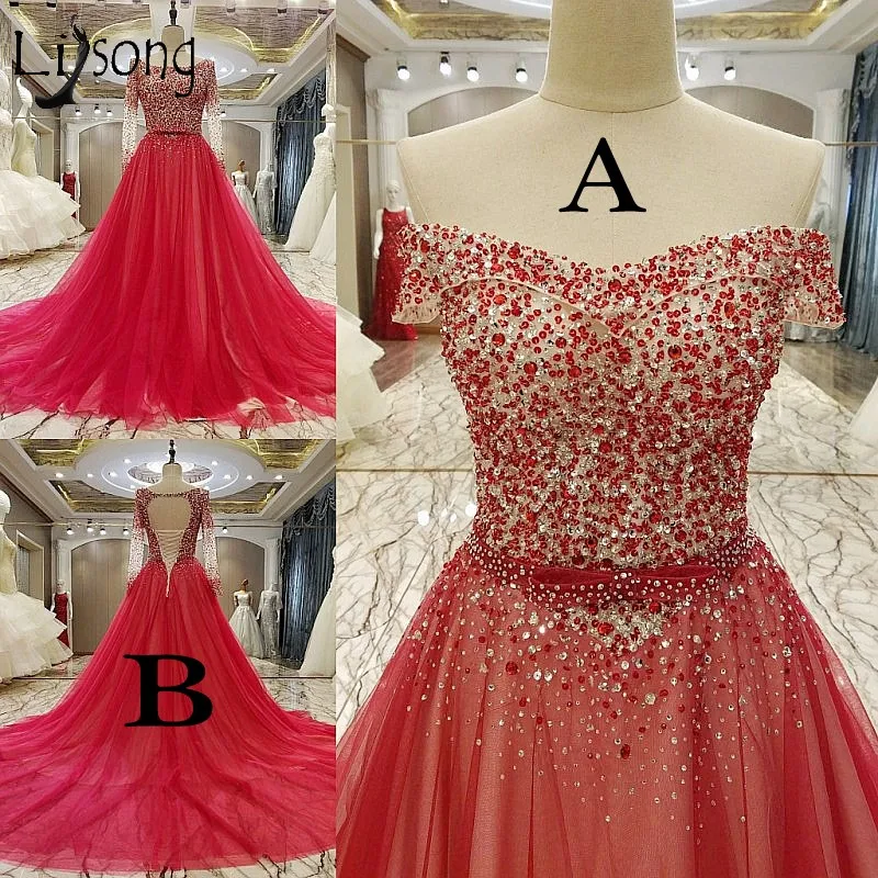 Red Crystal Wedding Dress