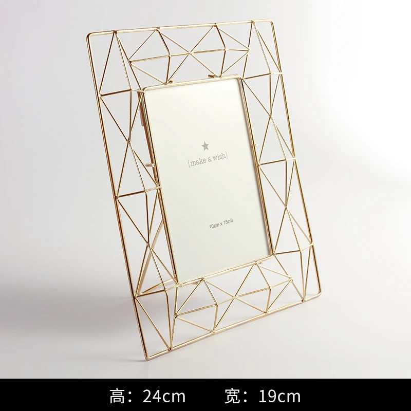 GOLD L Aqumotic прямоугольная металлическая рамка для фотографий черная квадратная железная Золотая фоторамка Свадебная фоторамка креативный маятниковый стол - Цвет: GOLD L