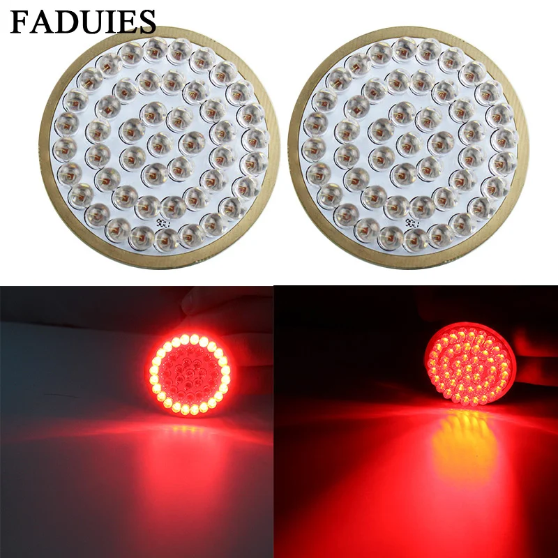 FADUIES Motorcycle 1157 Turn Signal LED Inserts 2 Bullet Style Red For Harley Dyna 12-17 For Harley Tri Glide 14 15 16 (2)