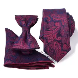 Мужские дизайнерские узкие цветок розы Paisley Pocket Square платок бабочка галстук шеи галстук набор много