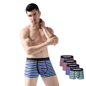 

Men Underwear Printed Boxer Sexy Male Panties Short Fashion Striped Cueca Boxer Homme Modal Slip Boxershorts European Size S-XXL
