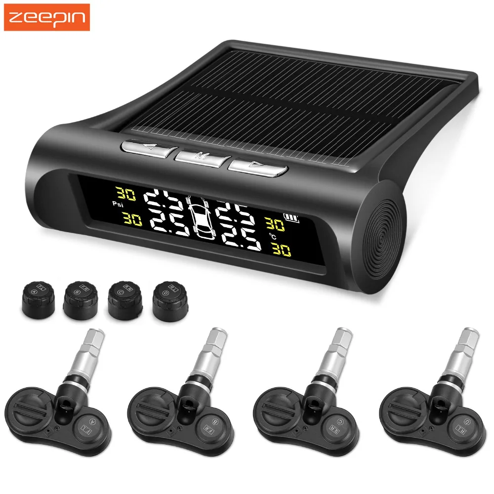 Zeepin Solar Power C240 TPMS Universal Wireless Tire Pressure Monitoring System With 4 External