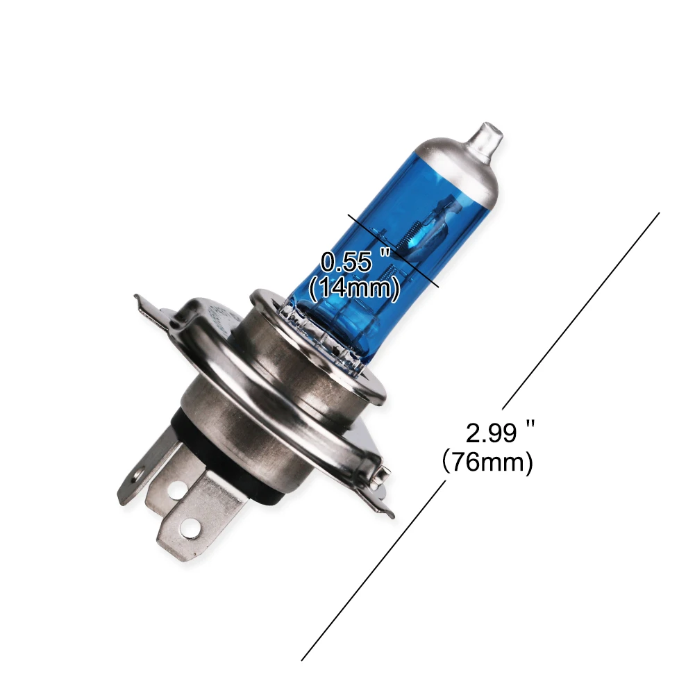 1PCS H4 55W P43T 12V Car Halogen Lamp 6000K Car Halogen Bulb Xenon Dark Blue Glass Super White