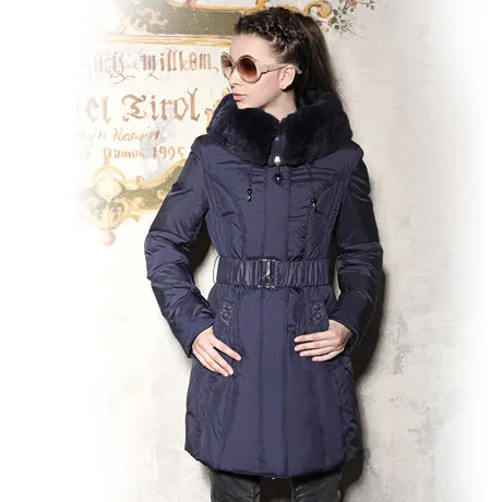 Cheap  Rex wool hooded collar Nagymaros Slim brand of high-end European and American fashion long down jacket Arabian princess