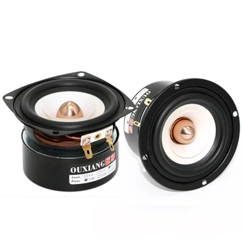 

2019 New 2PCS Ouxiang QY-303 3'' Full Frequency Speaker White Paper Cone Aluminum Bullet Shielded Better Bass Sound 4/8ohm 15W