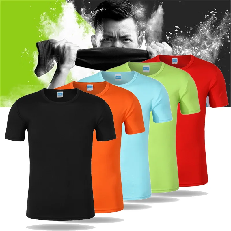 

2018 Quick Dry Short Sleeves Summer T-shirts Breathable Fitness Shirt Workout Clothing Tops for Men Women