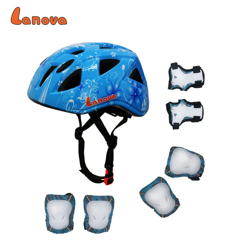 

LANOVA 7 pcs/set Children Safety Protector Gear Skating Bicycle Skateboard Helmet knee elbow pads wristguard Roller Protector