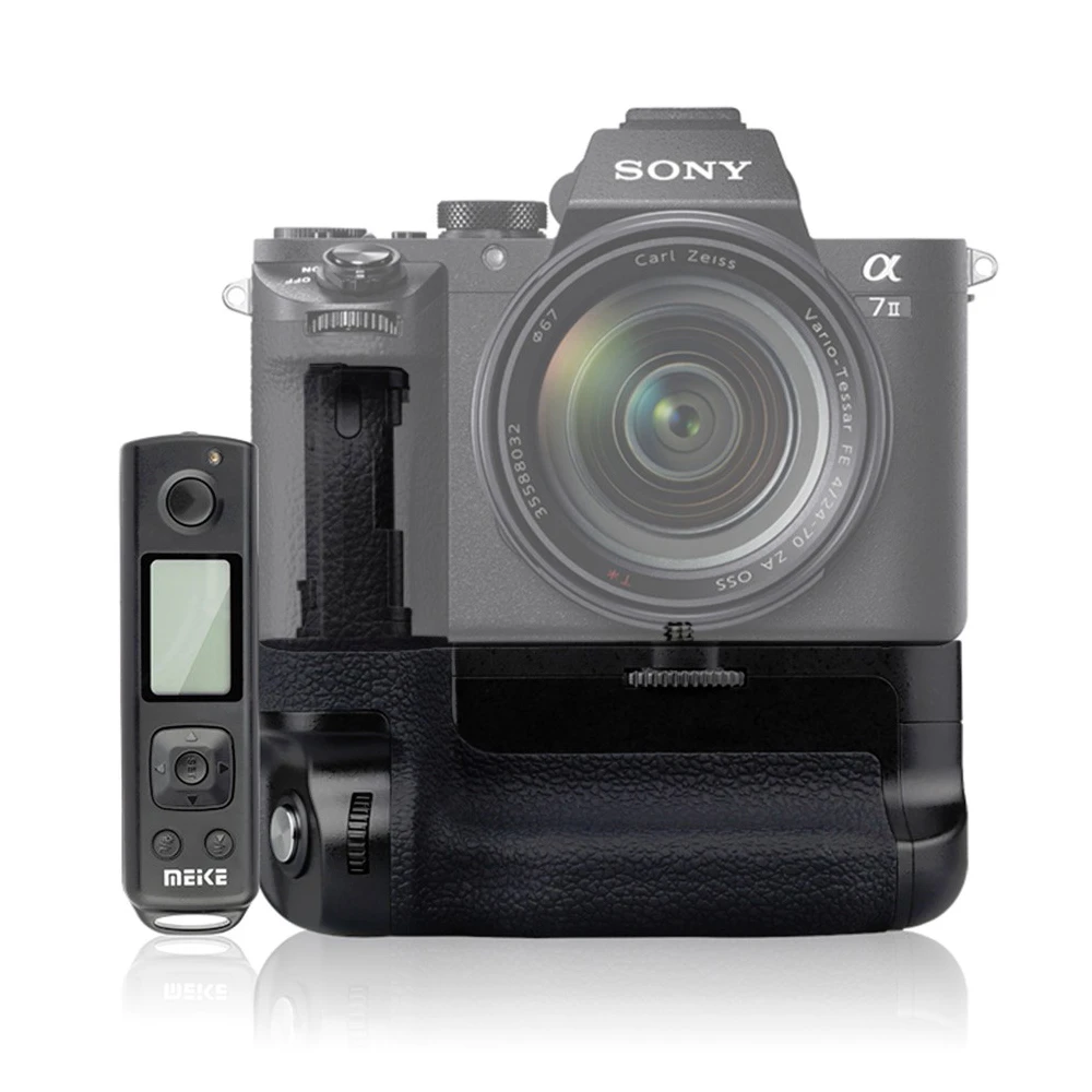 Mcoplus pa/ño de limpieza Meike MK-A7II Pro incorporado 2.4 GHz Control inal/ámbrico empu/ñadura con bater/ía para Sony A7 II Sony VG-C2EM